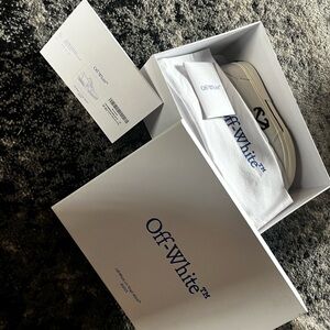 Off-White Sneakers in Cream with Blue Accents